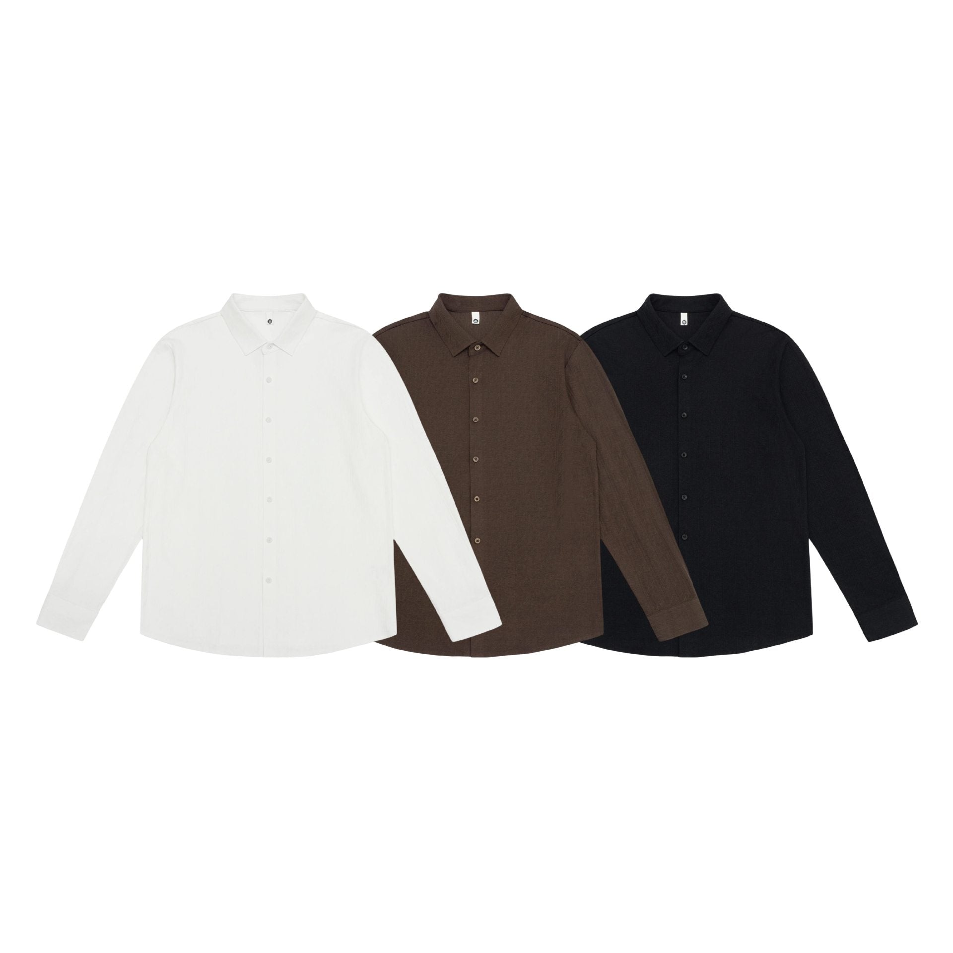 Men's Fine Cotton Twill Shirt Jacket Style with Kent Collar and Rounded Hem Chichicherry