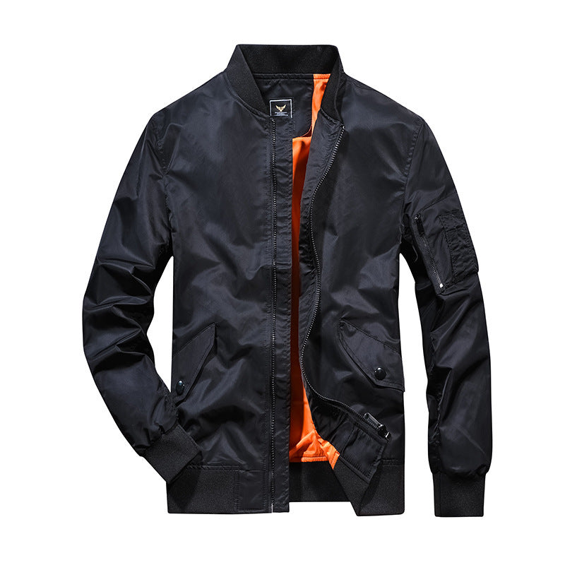 Men's bomber jacket in aviator utility style with arm pocket and reinforced ribbed cuffs Chichicherry