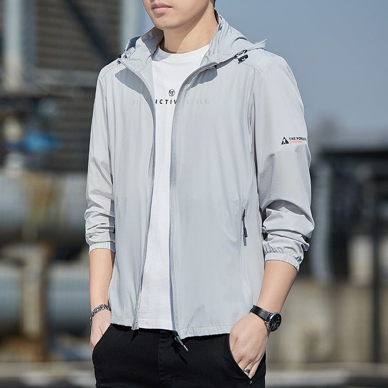 Men's Ultralight Wind and Rain Jacket with Hood, Packable and Zipper Pockets Chichicherry