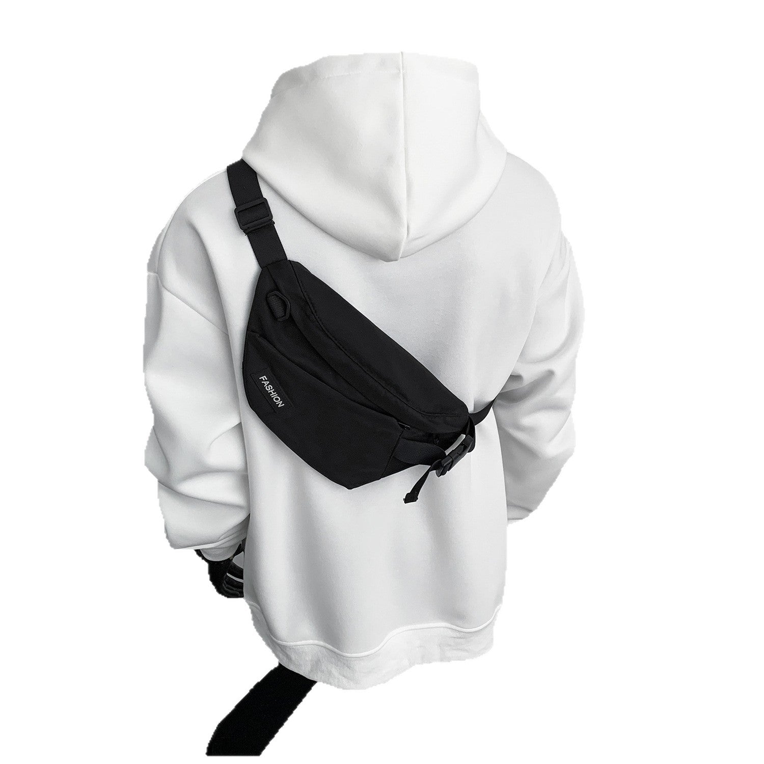 Men's Oversize Hoodie with Diagonal Insert and Kangaroo Pocket Chichicherry