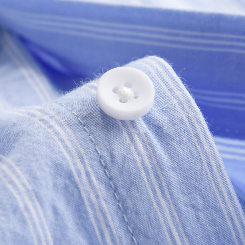 Men's lightweight striped cotton-linen summer shirt in relaxed look with chest pocket Chichicherry