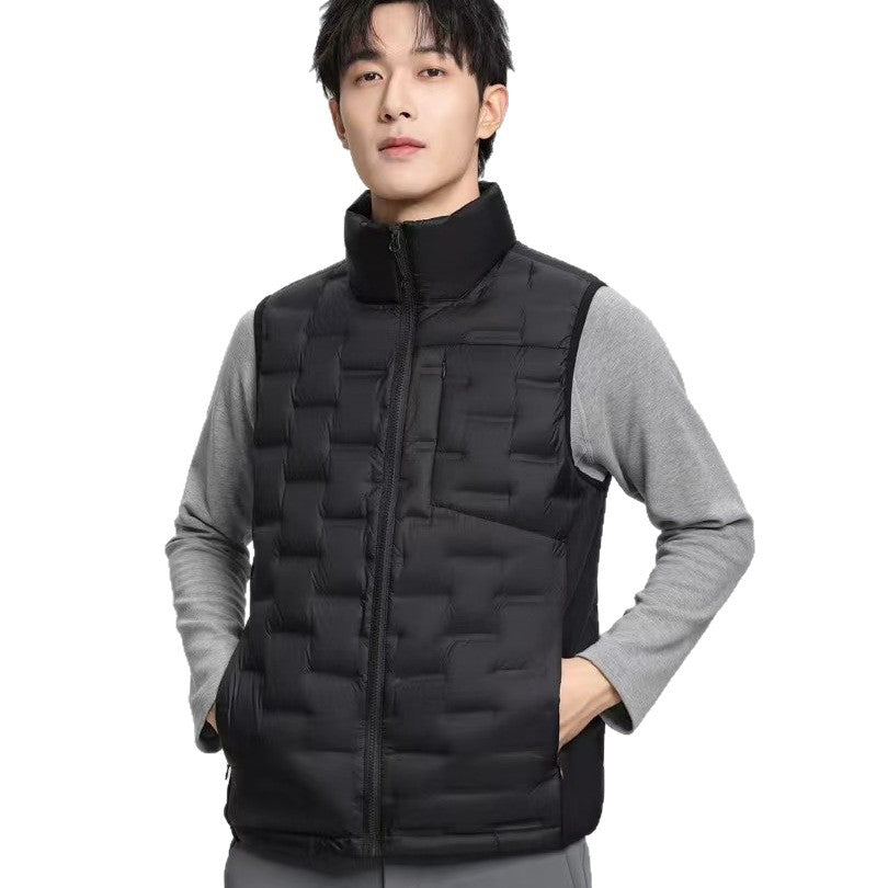 Men's lightweight quilted thermo down jacket with standing collar and chest pocket Chichicherry