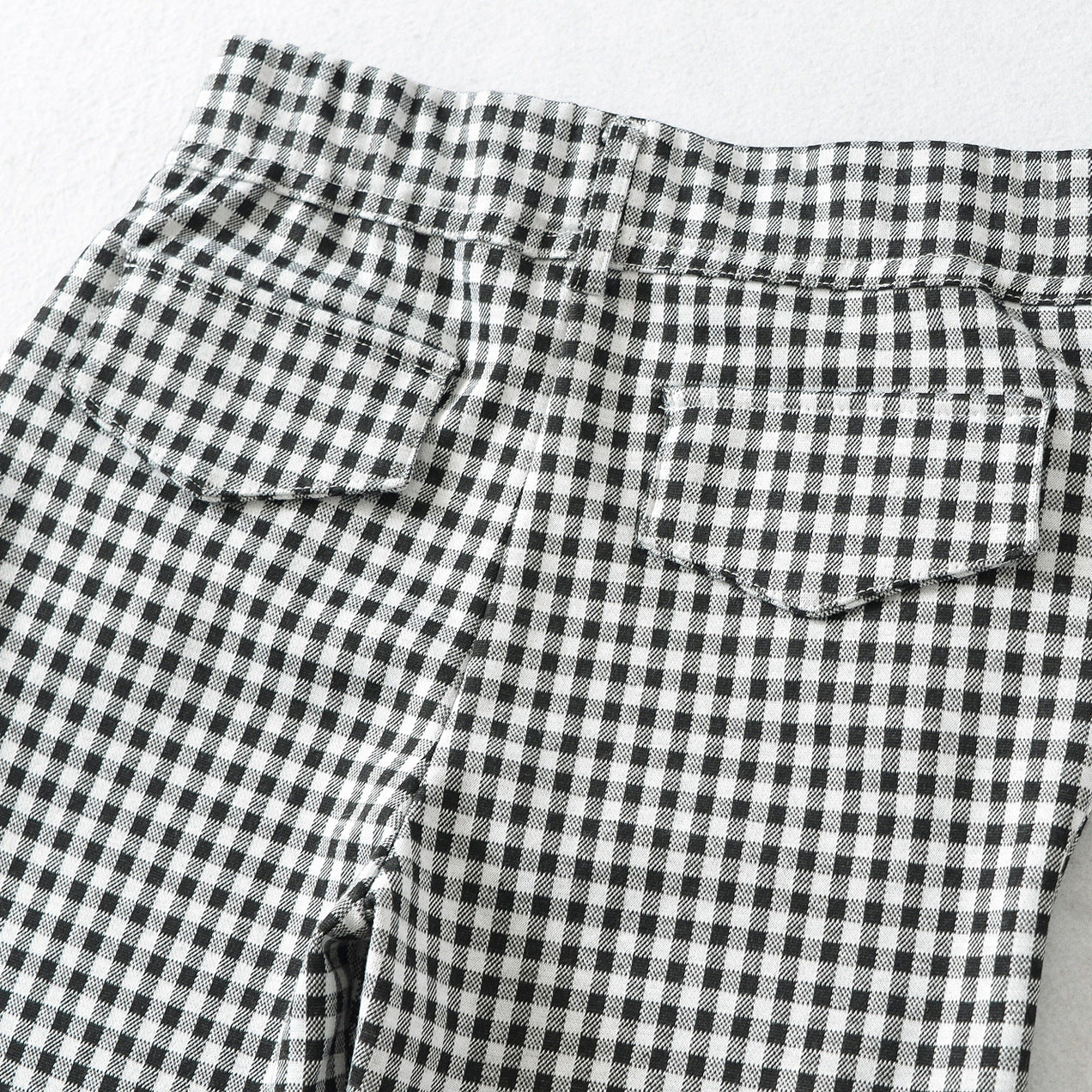 Ladies high-cut slim-fit pants with Vichy check and elastic waistband Chichicherry