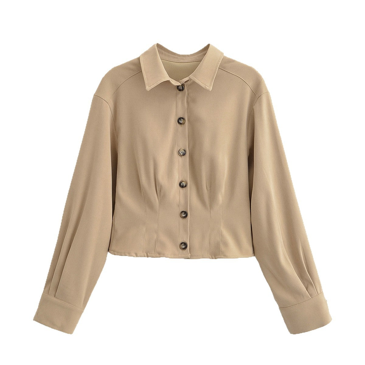 Women's short jacket with shirt collar and figure-flattering darts Chichicherry