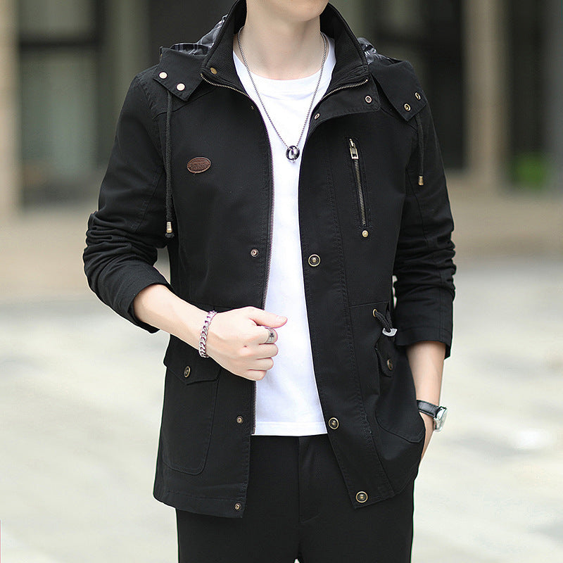 Men's Hooded Canvas Parka in Urban Utility Design Chichicherry