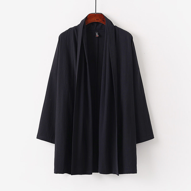 Unisex Open Kimono Cardigan made of lightweight cotton-linen blend Chichicherry