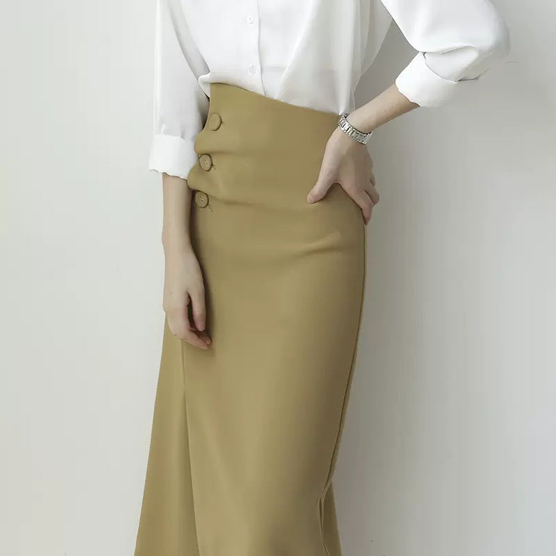 Ladies Elegant Pencil Skirt with Asymmetrical Cut Chichicherry