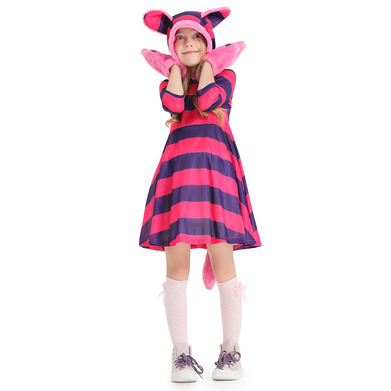 Girl's hoodie dress with animal ears and playful details Chichicherry