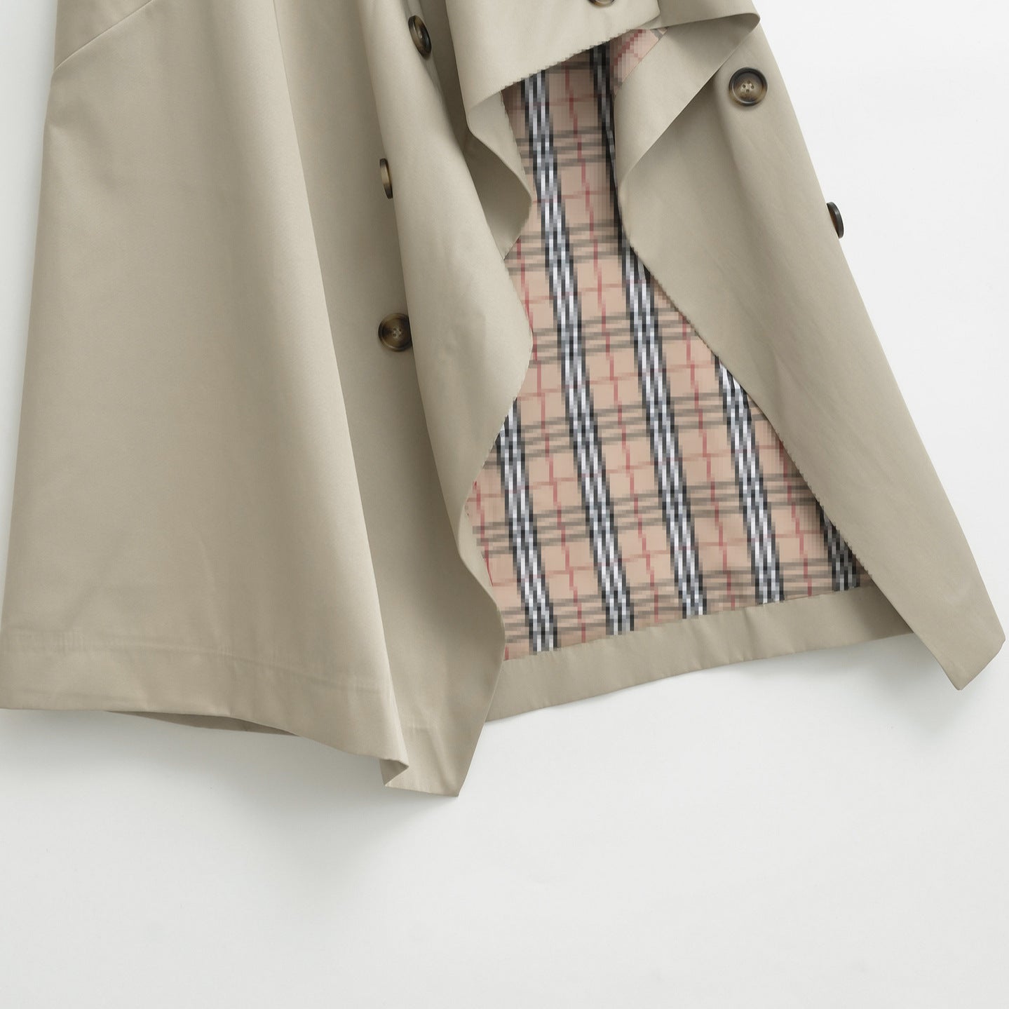 Women's Asymmetrical Trench Skirt with Waist Belt and Decorative Buttons Chichicherry
