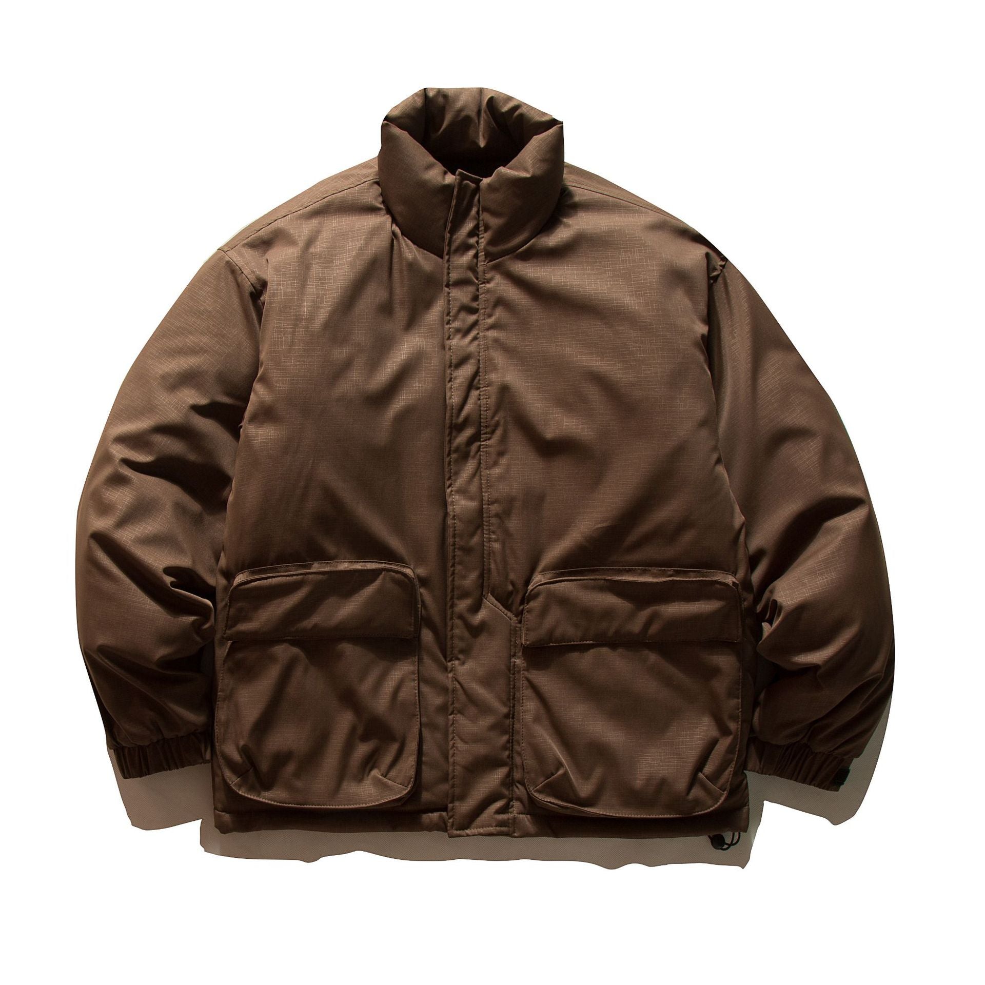 Unisex Boxy-filled Puffer jacket with high stand-up collar and utility pockets Chichicherry