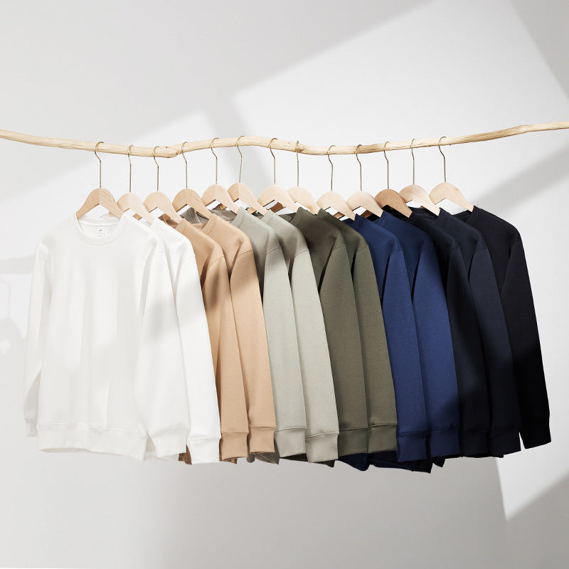 Unisex Minimalist Cotton Sweatshirt with Round Neck, Ribbed Cuffs & Relaxed Fit Chichicherry