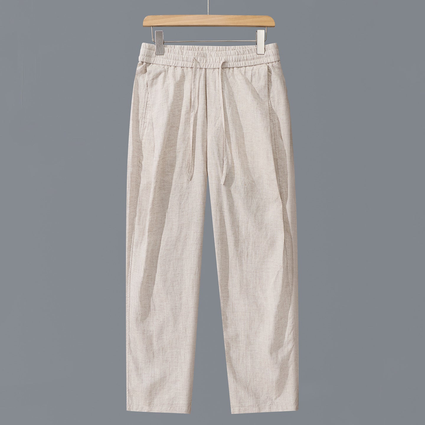 Men's linen-cotton pants with elastic waistband and drawstring Chichicherry