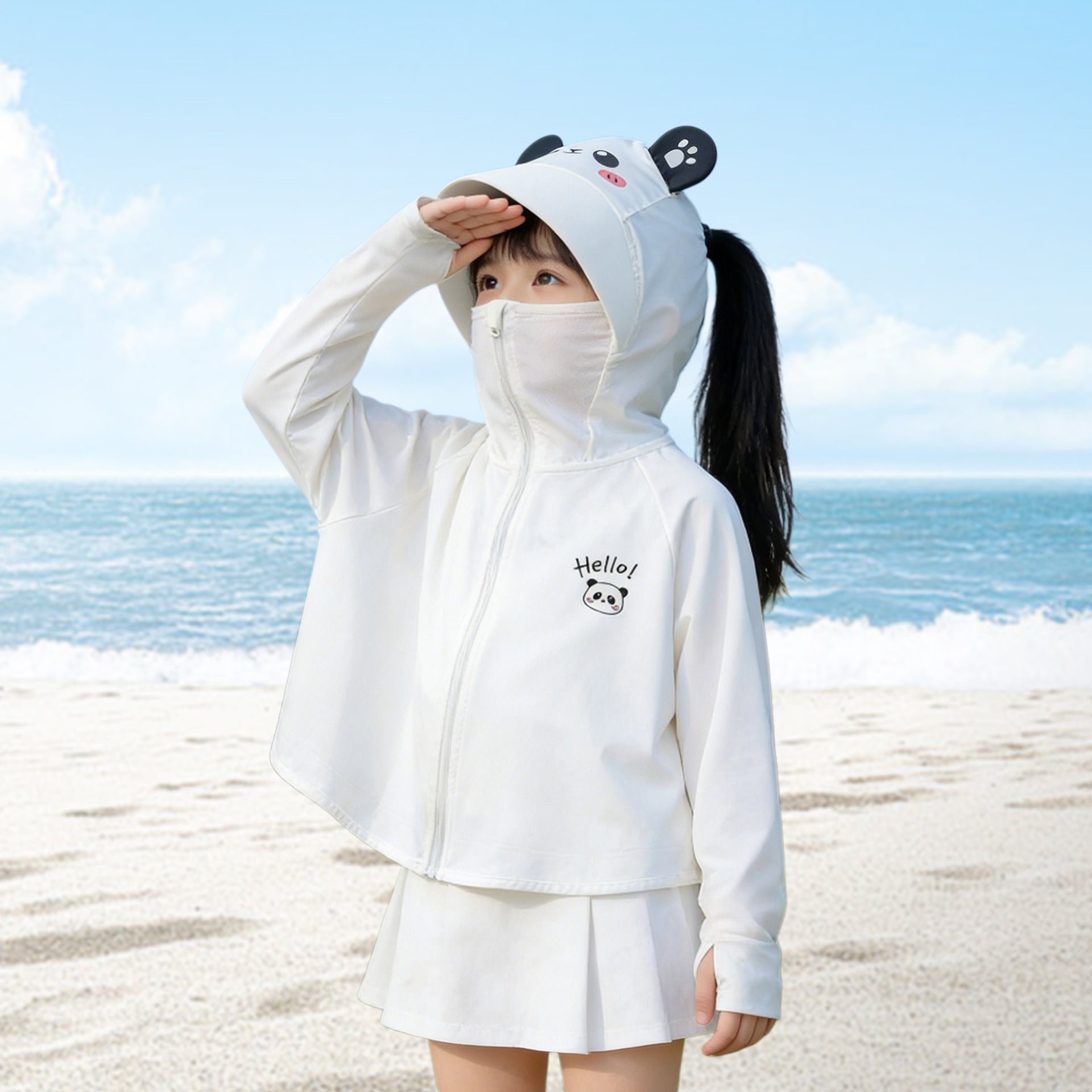 Girls' sun jacket with hood and UV protection Chichicherry