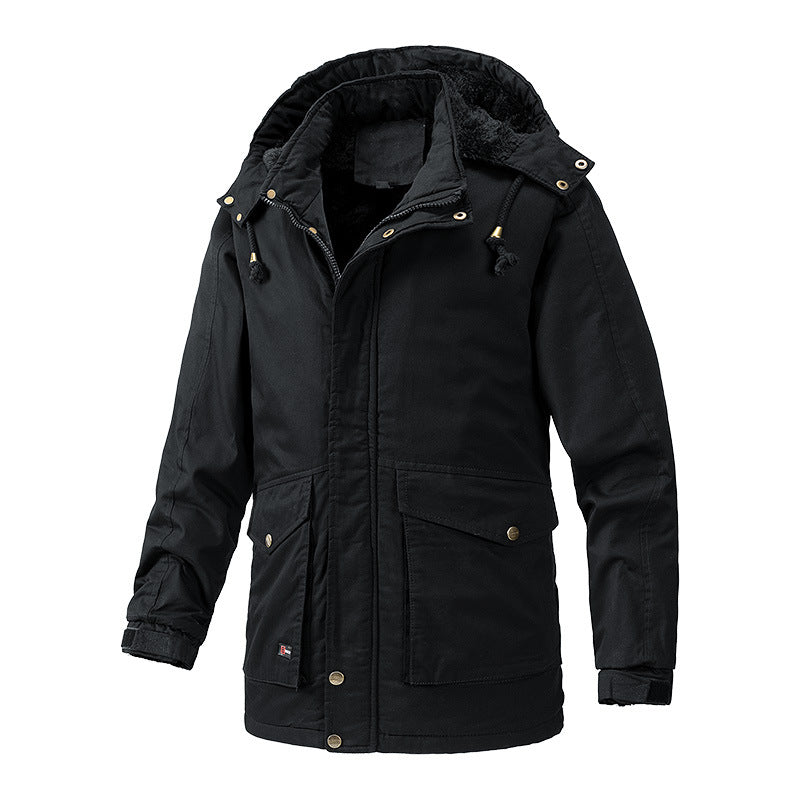 Men's Warm-Lined Parka Jacket with Hood and Teddy Lining Chichicherry