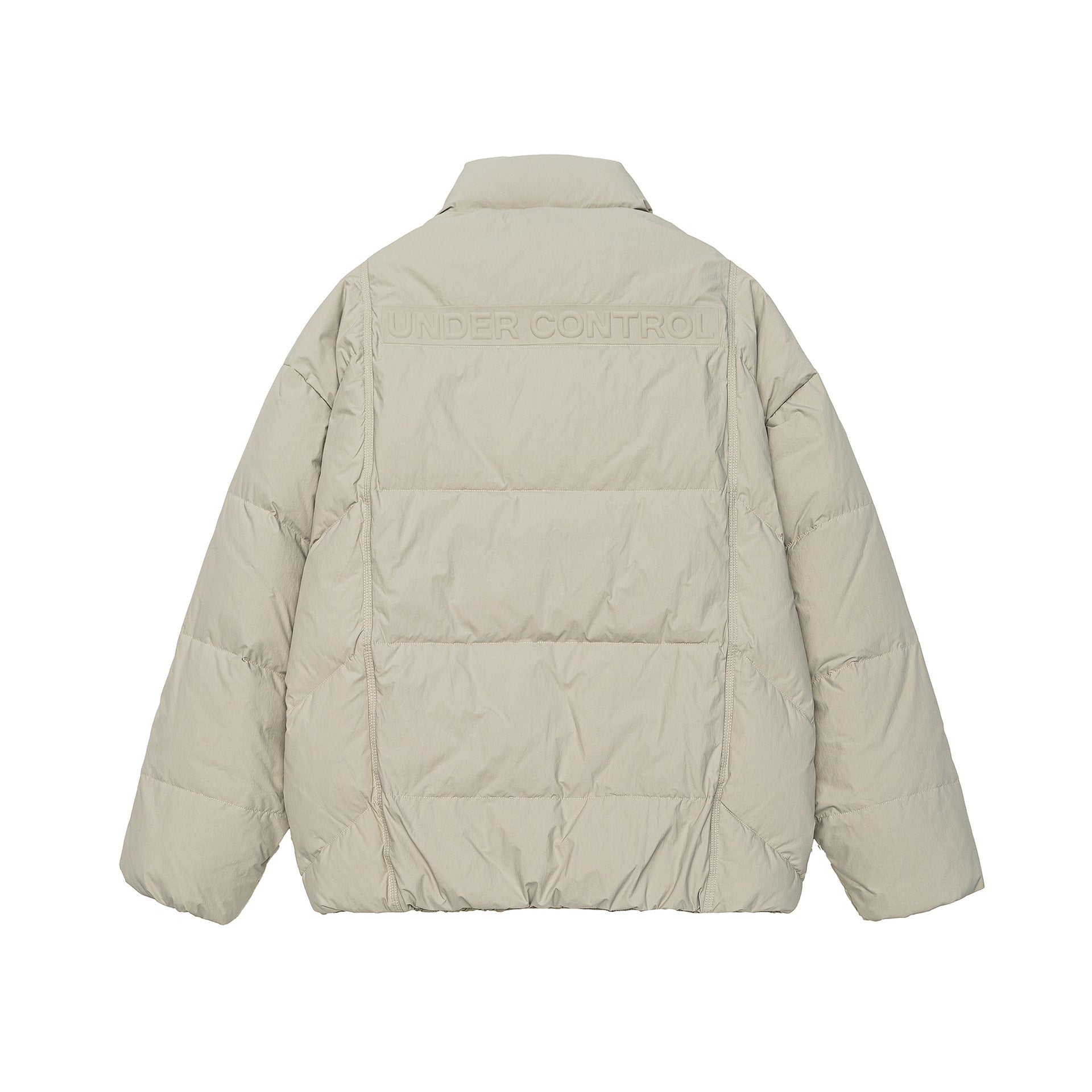 Unisex Oversized quilted winter jacket with high stand-up collar and concealed zipper Chichicherry