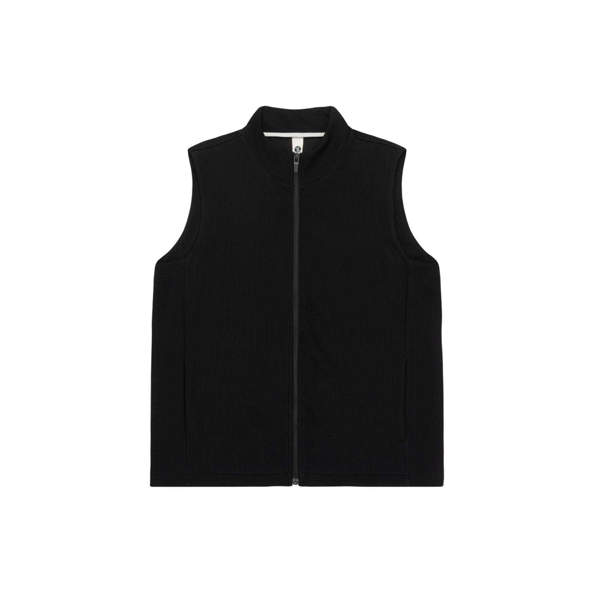 Women's sleeveless knitted vest with stand-up collar and full-length zipper Chichicherry