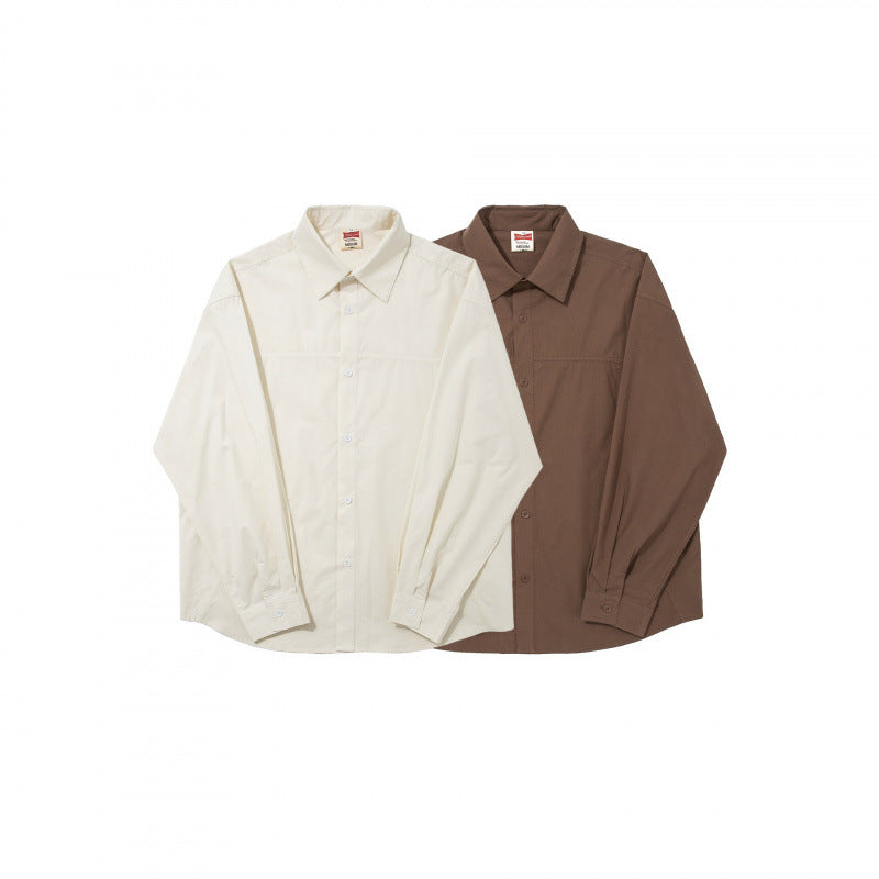Men's Straight Panel Shirt made of heavy cotton blend with spread collar and full button placket Chichicherry
