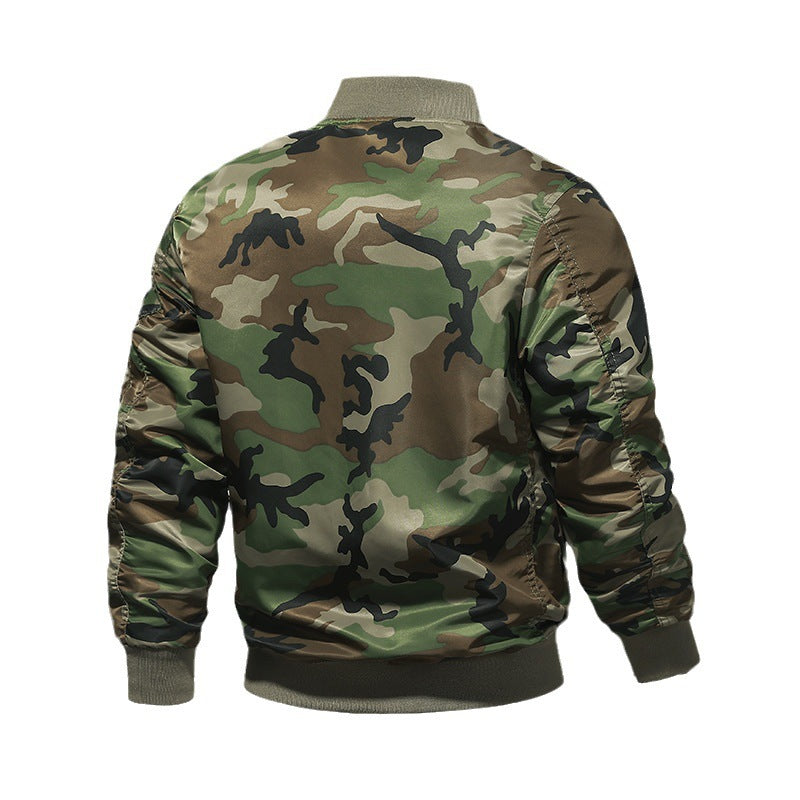 Men's military-inspired bomber jacket with camouflage, arm pocket and ribbed cuffs Chichicherry