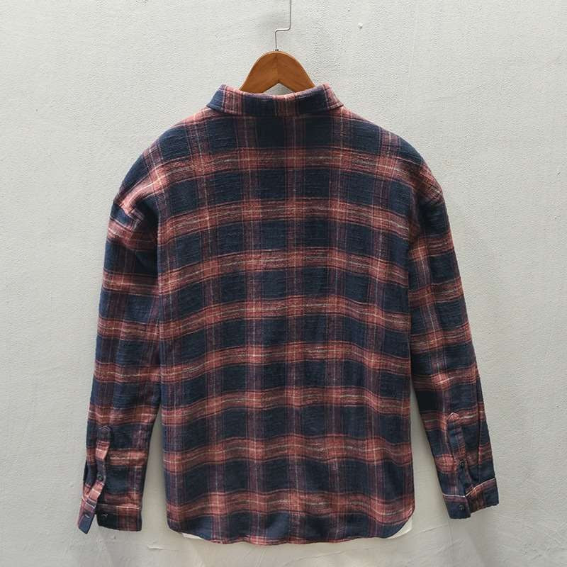Herren Legeres Karo-Flanell-Overshirt aus weichem Baumwollmix mit Brusttasche Chichicherry