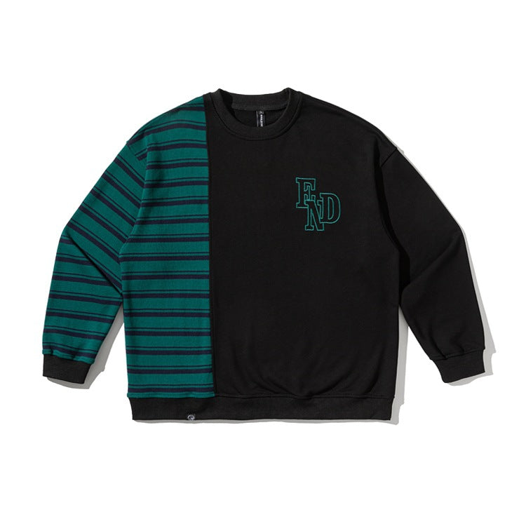 Men's oversized sweatshirt in two-tone block design with stripes Chichicherry