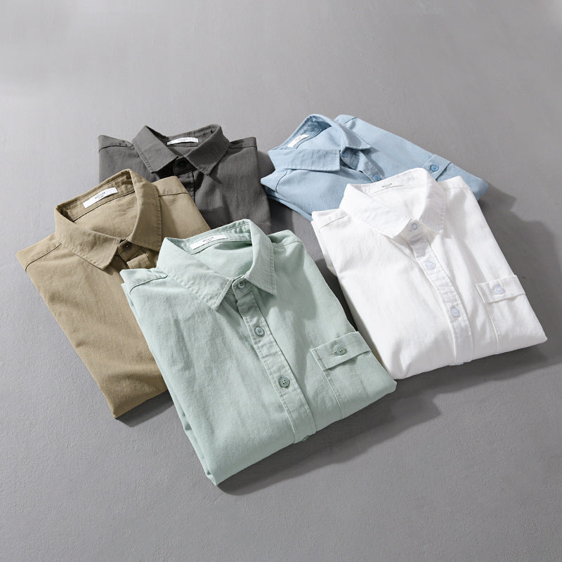 Men's Casual Layering Shirt Jacket made of lightweight cotton twill with patch chest pocket Chichicherry