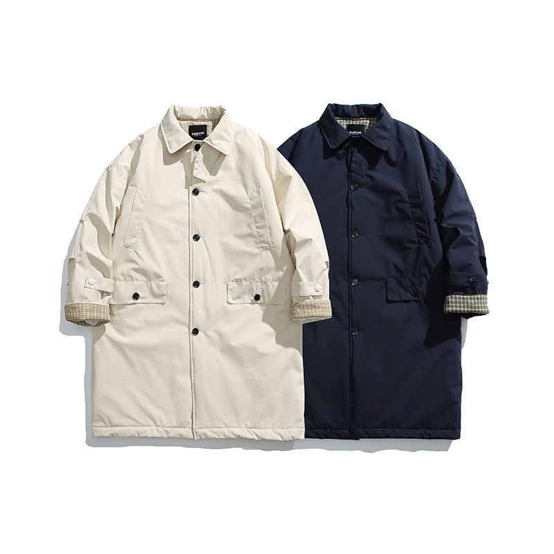 Men's Padded Coat with Shirt Collar and Thermal Lining Chichicherry