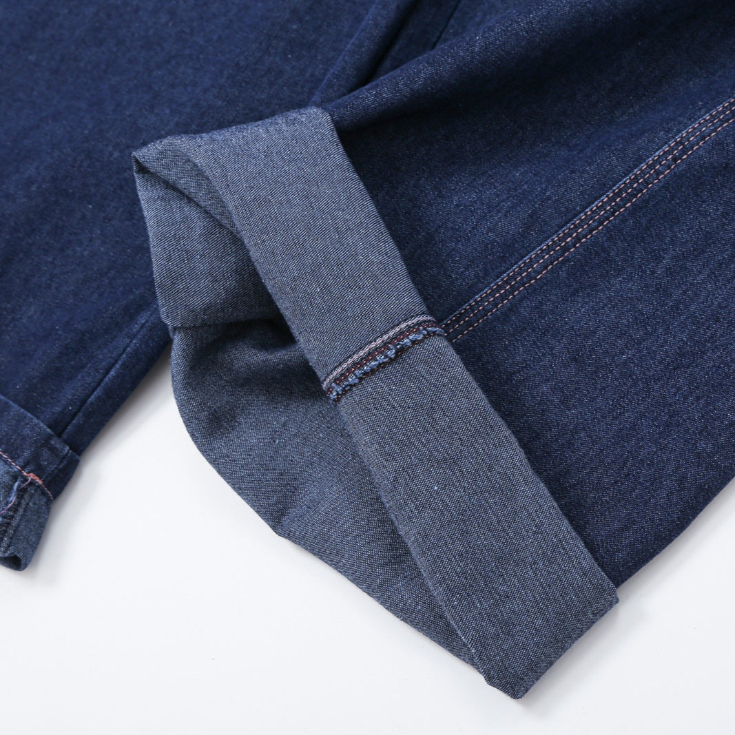 Women's High-Waist Wide Denim Pants with Distinct Side Seam and Retro Silhouette