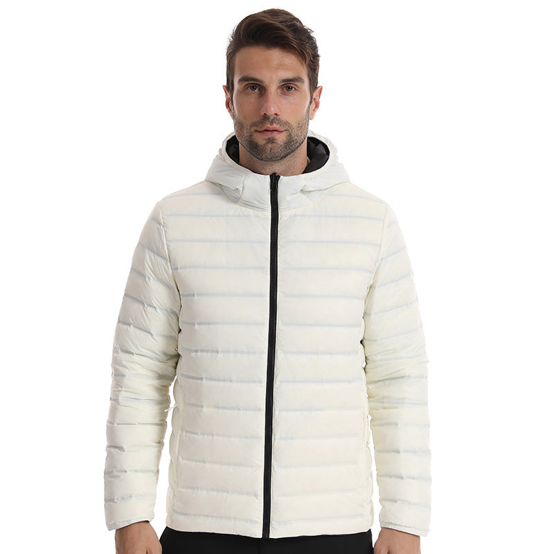 Men's ultra-light padded hooded jacket with compact packing size and wind-resistant surface Chichicherry