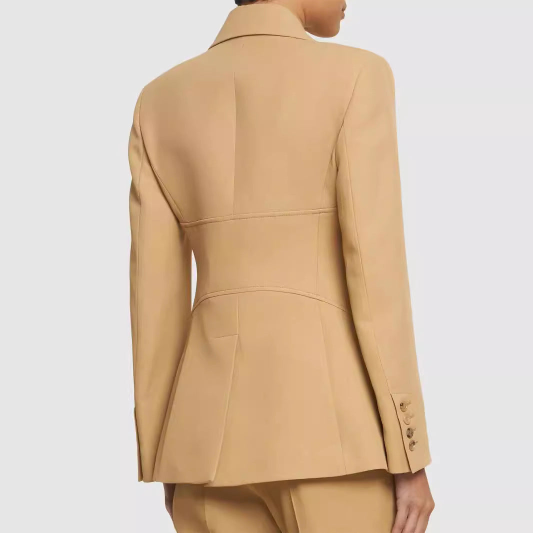 Women's Two-Piece Suit in Tailoring with Fitted Blazer and Wide Leg Chichicherry