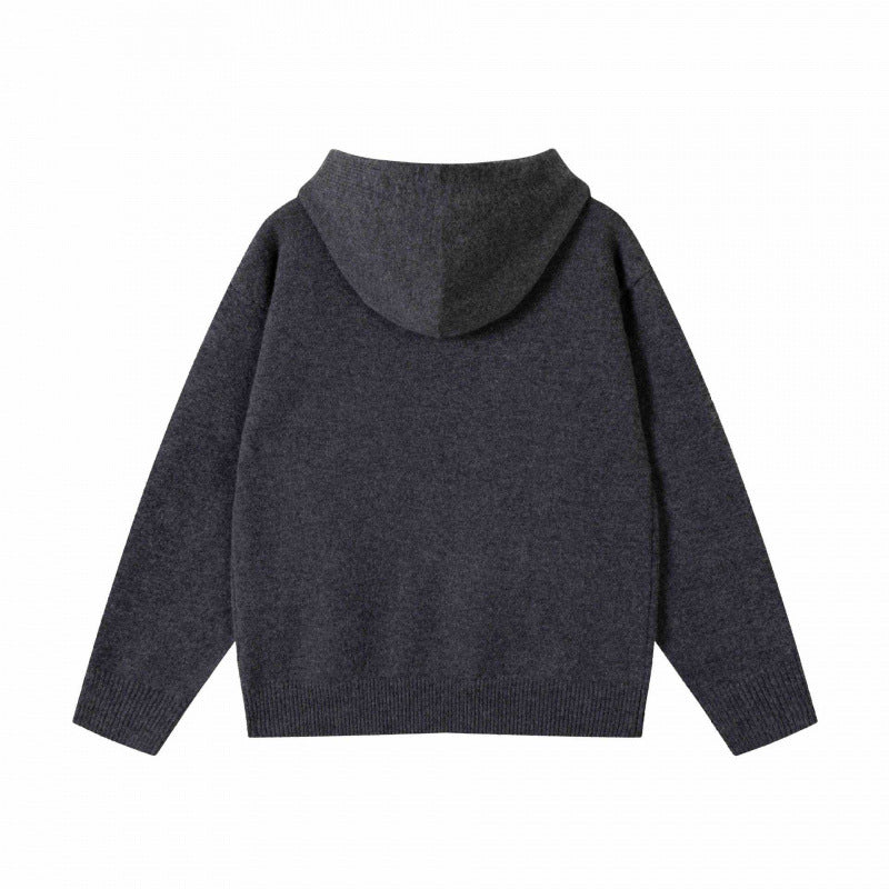 Unisex Oversized Fine Knit Hoodie with Raglan Sleeves and Ribbed Hem Chichicherry