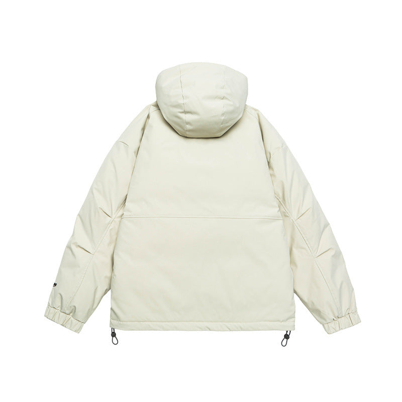 Unisex Technical Padded Parka Jacket with Hood and Zip Chest Pockets Chichicherry