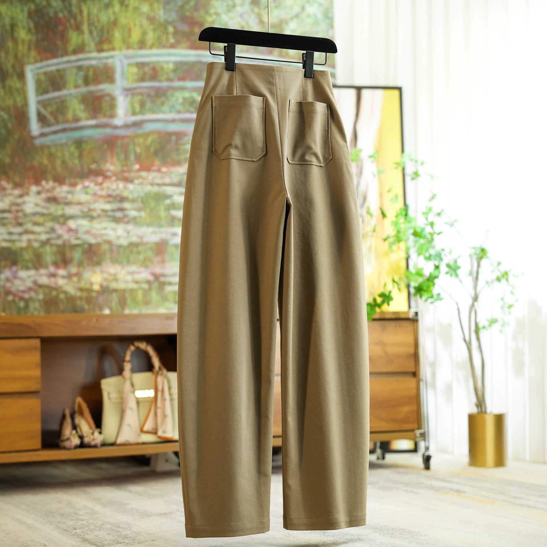 Women's elegant and comfortable high-waisted fabric pants Drune