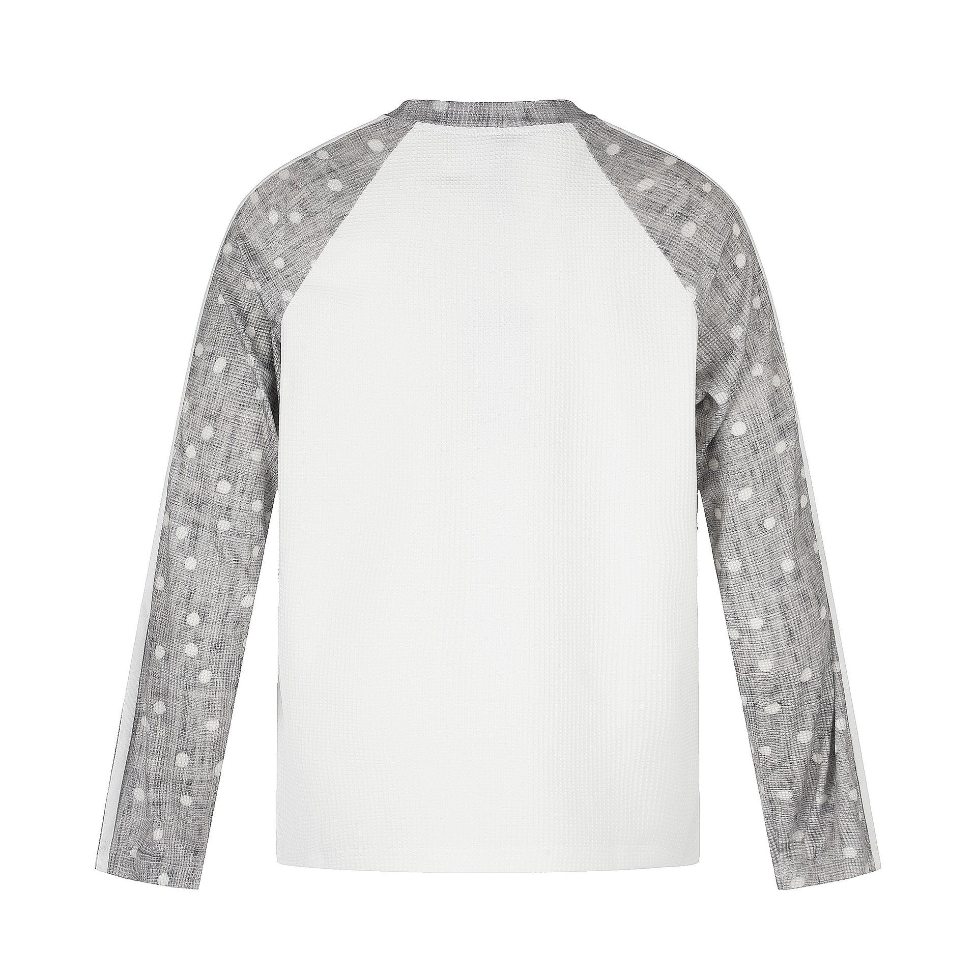Unisex waffle texture sweatshirt with transparent contrast sleeves, raglan and side stripes Chichicherry