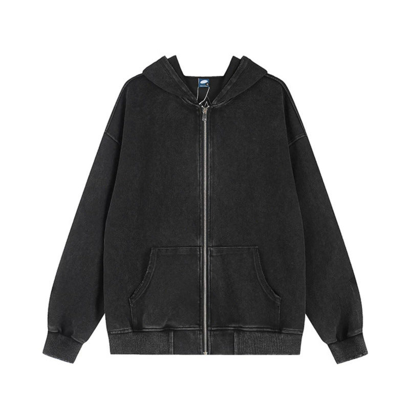 Women Oversize Hoodie Sweatshirt with Star Appliqués and Vintage Wash Chichicherry