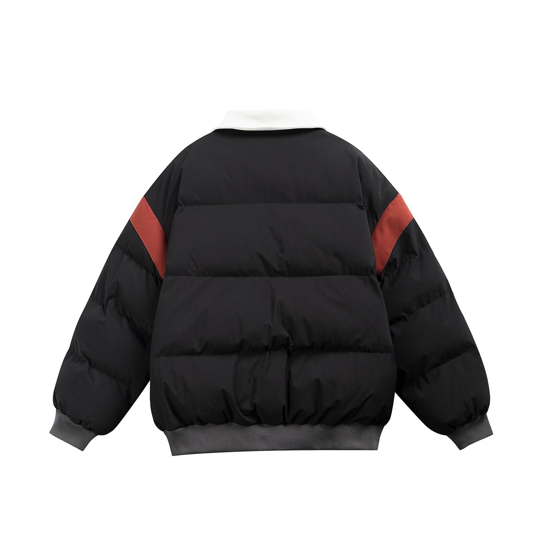 Women's short padded blouson jacket with contrasting collar and embroidery details Chichicherry