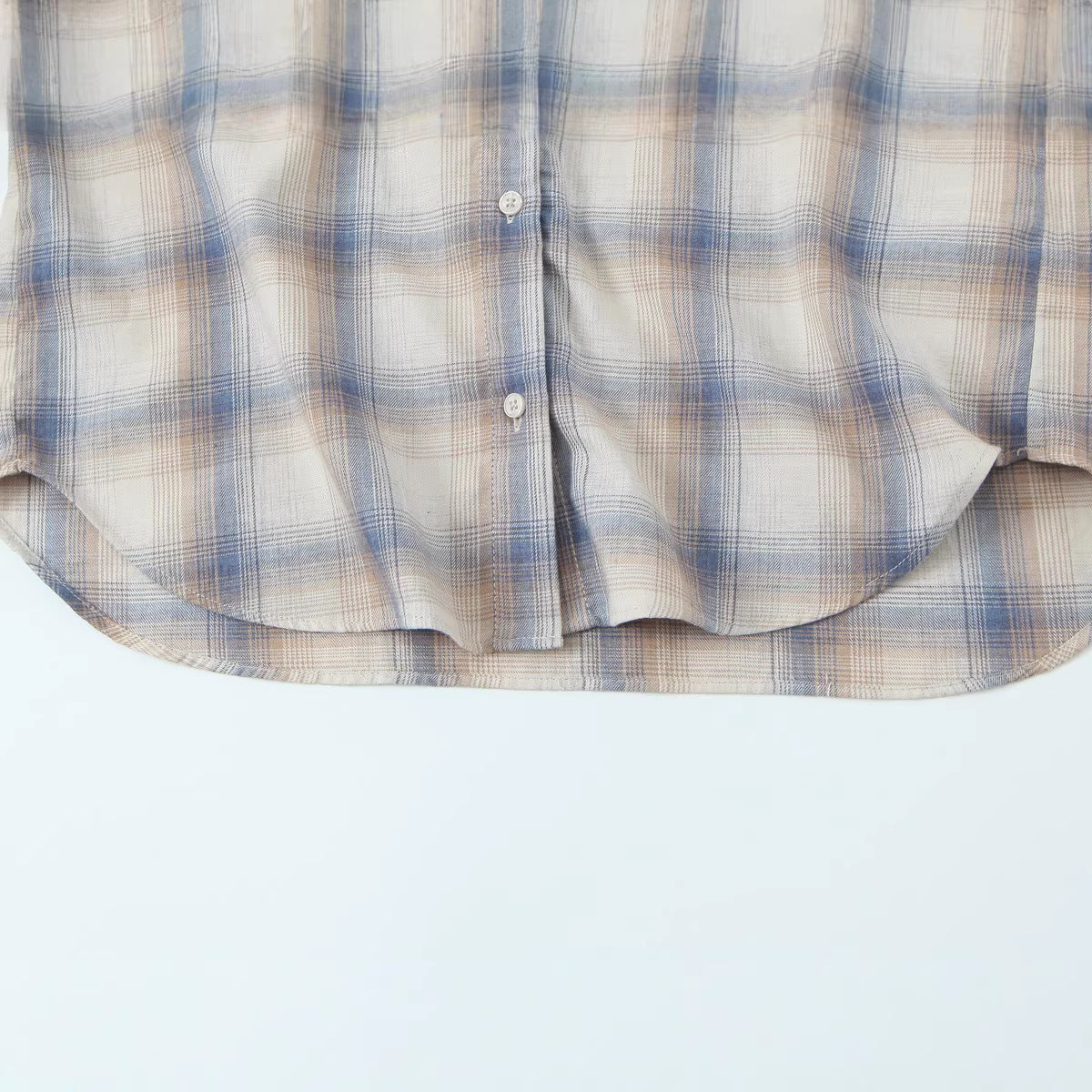 Women Oversize Check Shirt made of lightweight viscose with chest pocket Chichicherry