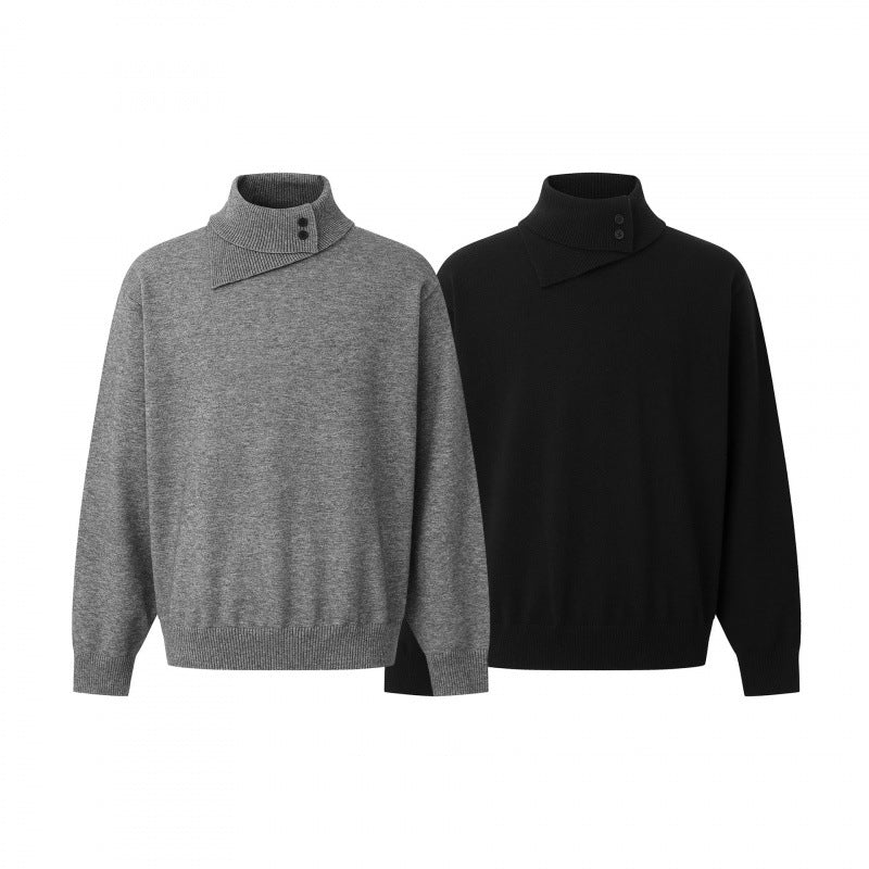 Unisex Boxy-Troyer with asymmetric funnel neck and snap button placket Chichicherry