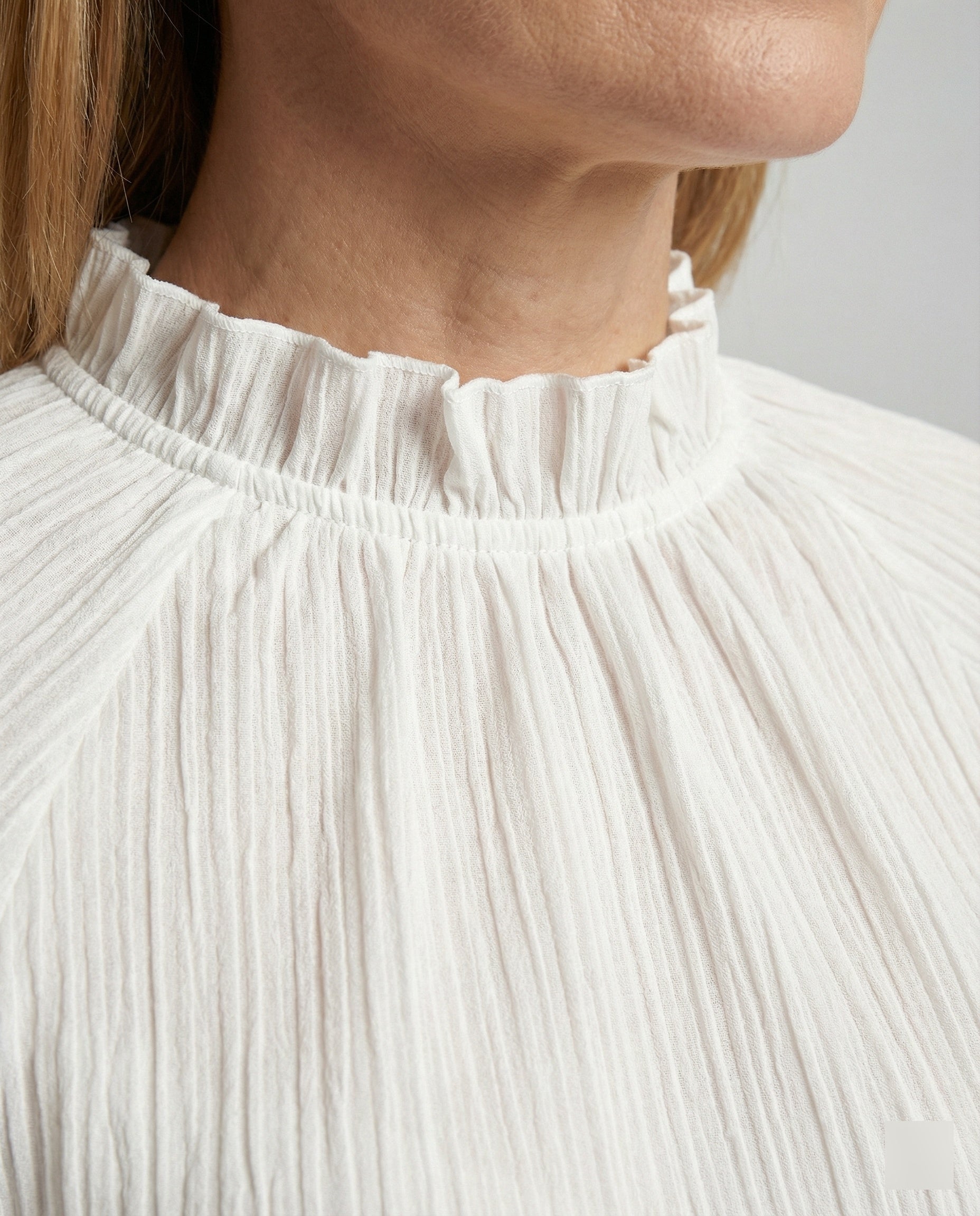 Women Blouse Ruffles Stand Collar