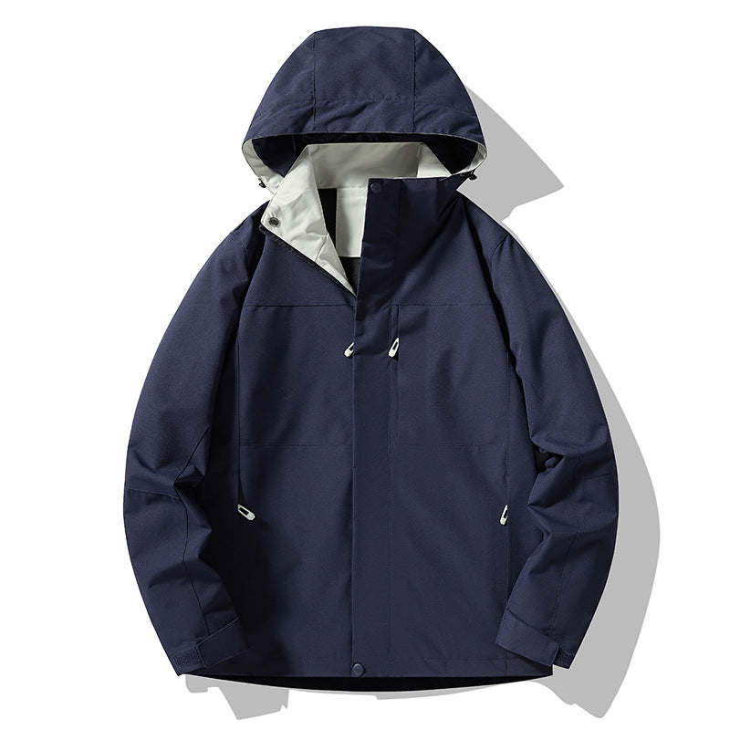 Men's minimalist technical hooded softshell jacket with matte finish and concealed zippers Chichicherry