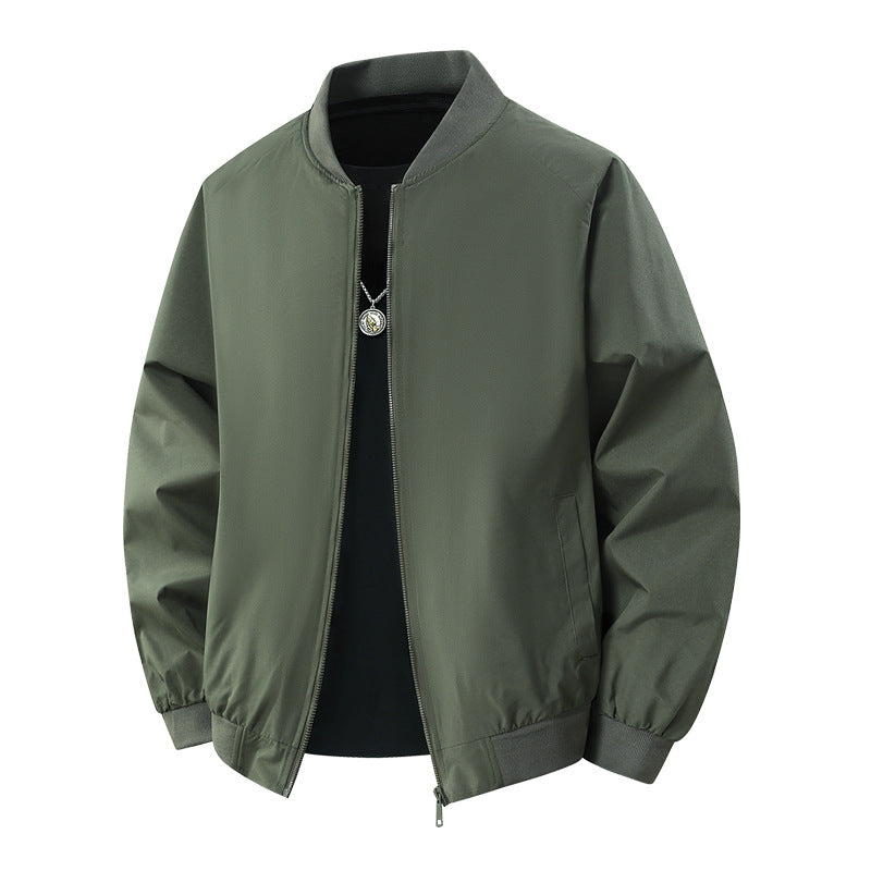 Men's lightweight urban military bomber jacket with elastic waistband, zipper, and side pockets Chichicherry