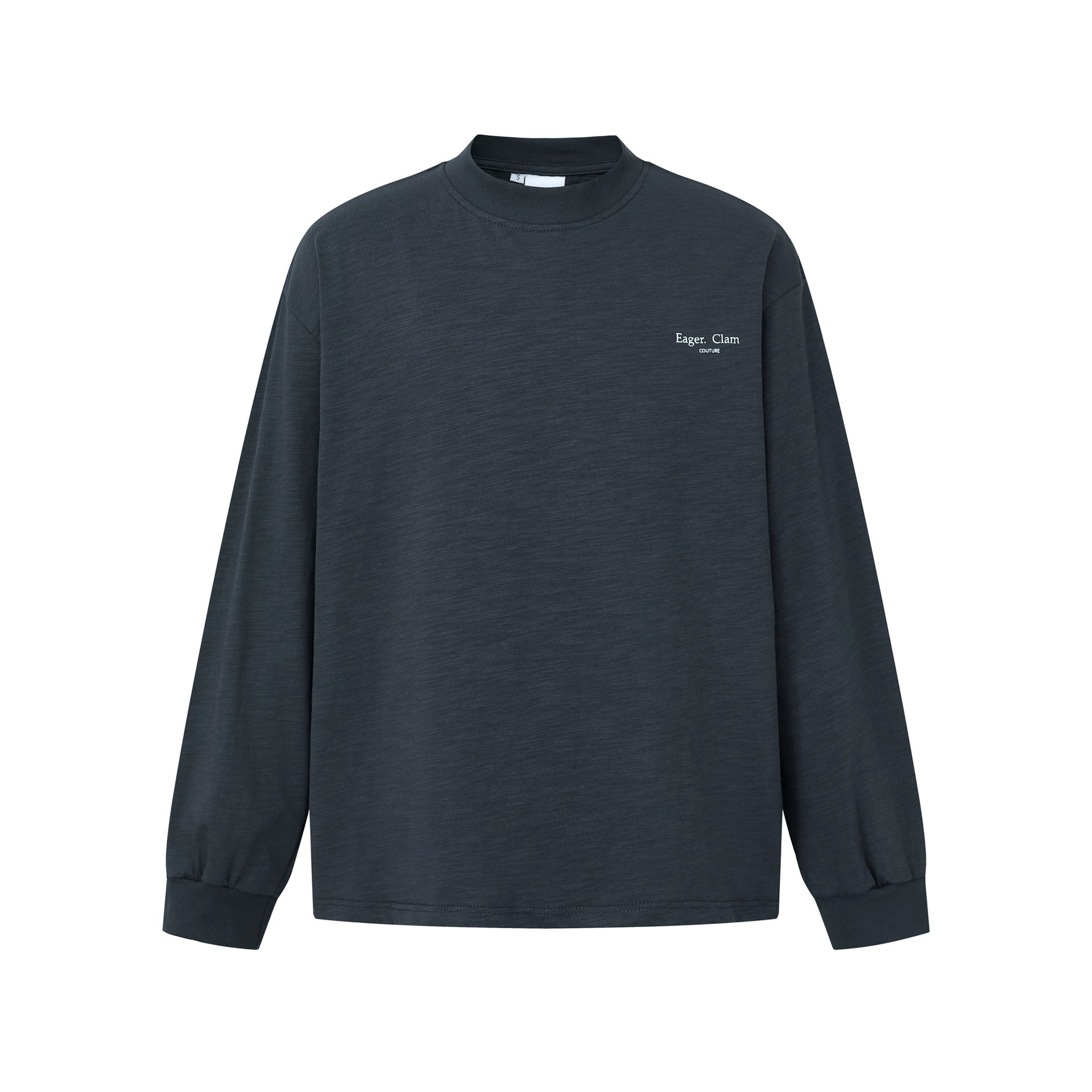 Unisex Oversize-Longsleeve Shirt made of Slub Cotton with a half-high Roll Collar Chichicherry