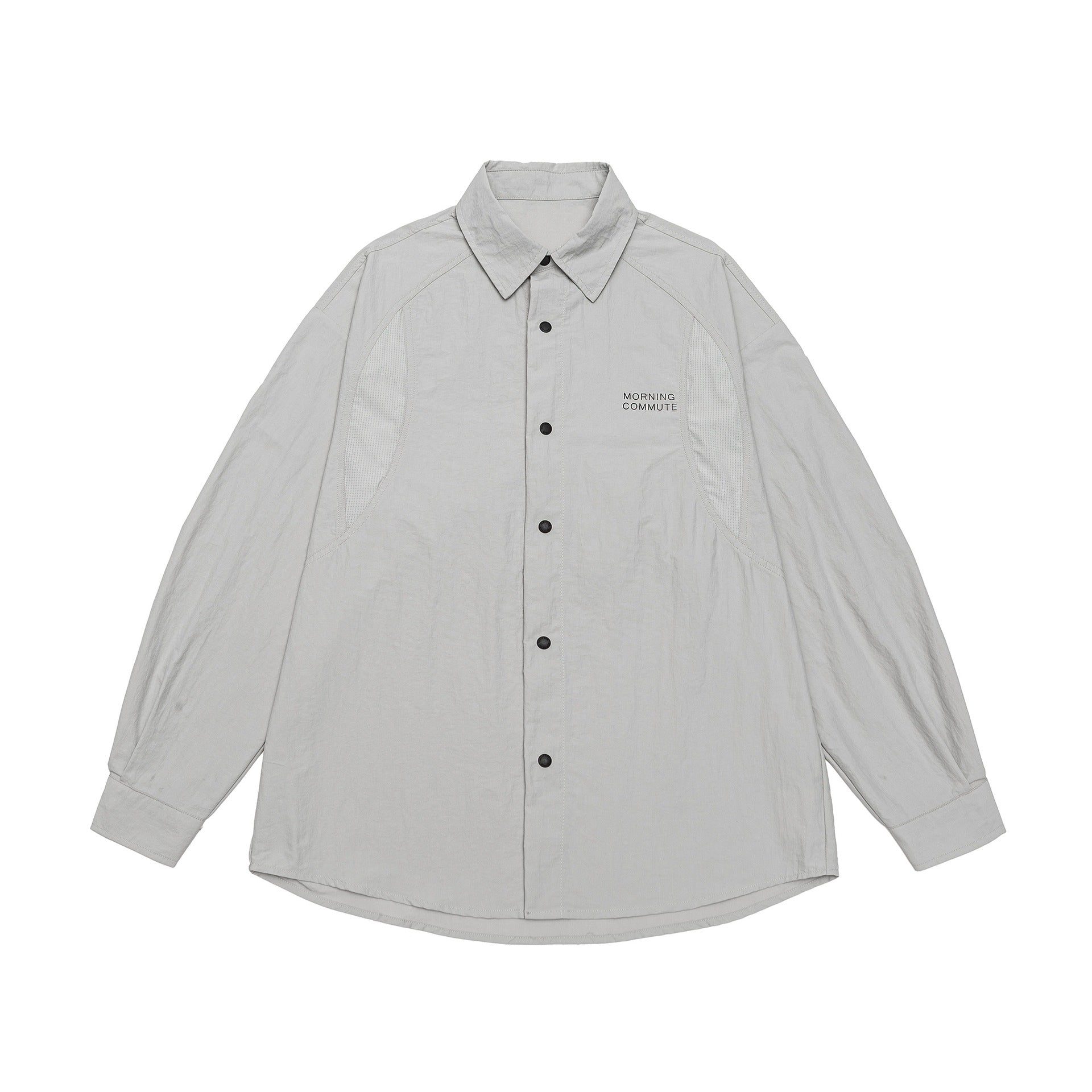 Unisex Light Overshirt in Coach Style with Shirt Collar and Chest Print Chichicherry