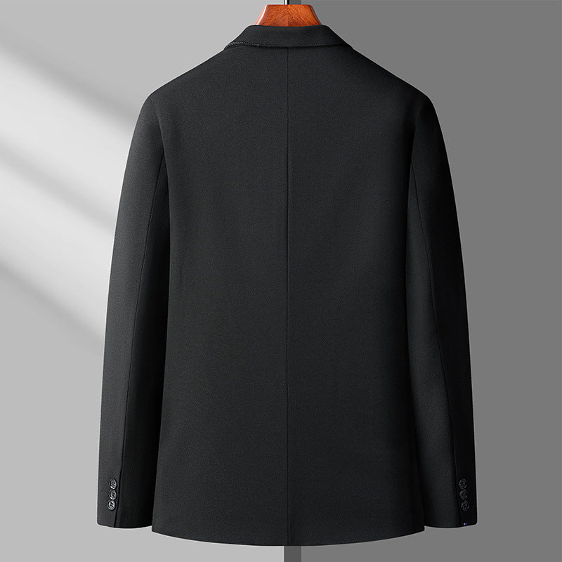 Men's Elegant Single-Breasted Blazer with Breathable Wool Blend and Patch Pockets Chichicherry