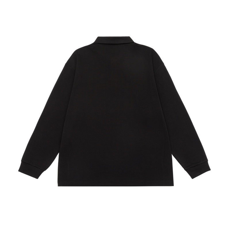 Unisex Long Sleeve Polo Shirt in Oversize Sweatstyle with Contrast Side Inserts Chichicherry