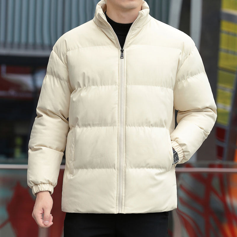 Men's short cut quilted thermal jacket with stand-up collar, two-way zipper and elastic cuffs Chichicherry