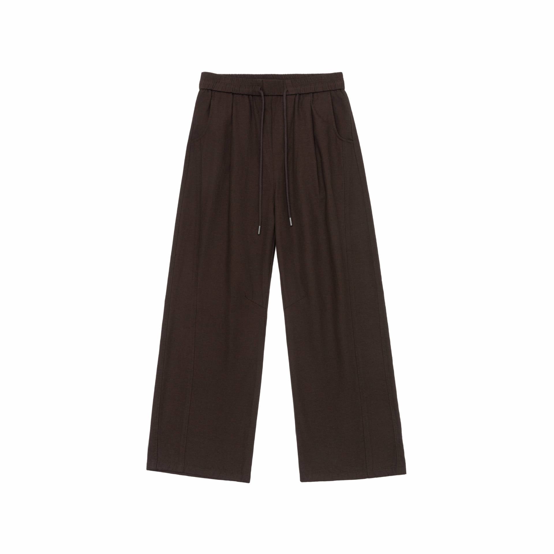 Women's Wide Culotte Pants made of cotton blend with elastic waistband and drawstring