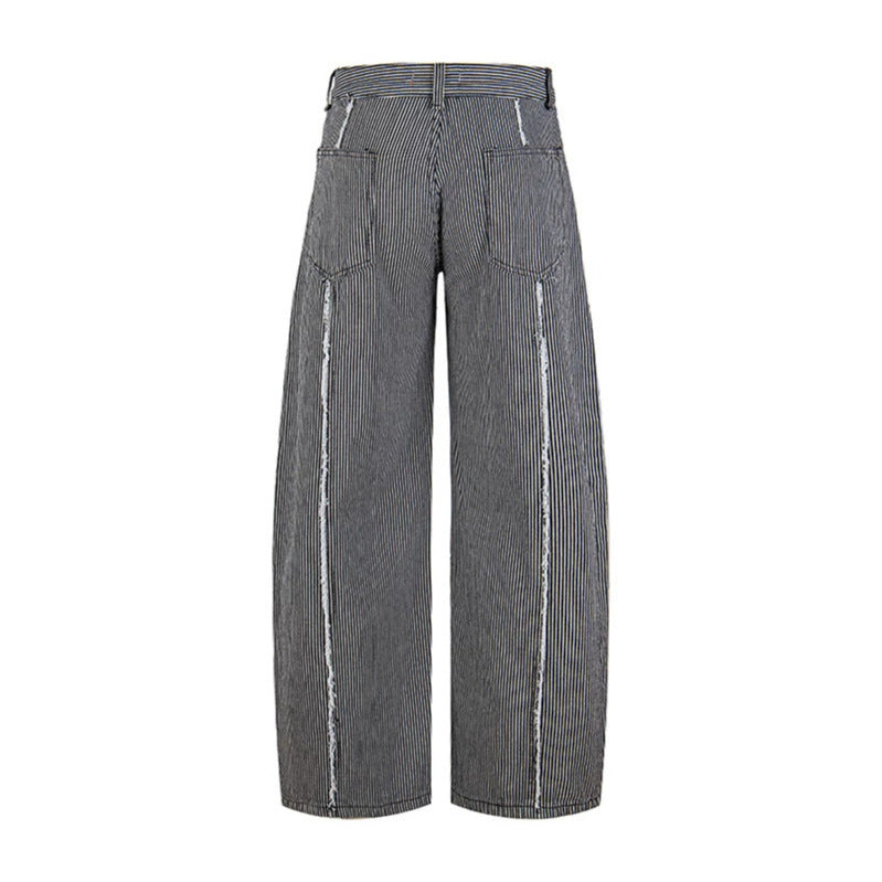 Women Wide Culotte Pants with High Waist, Pinstripe and Used Side Seam Chichicherry
