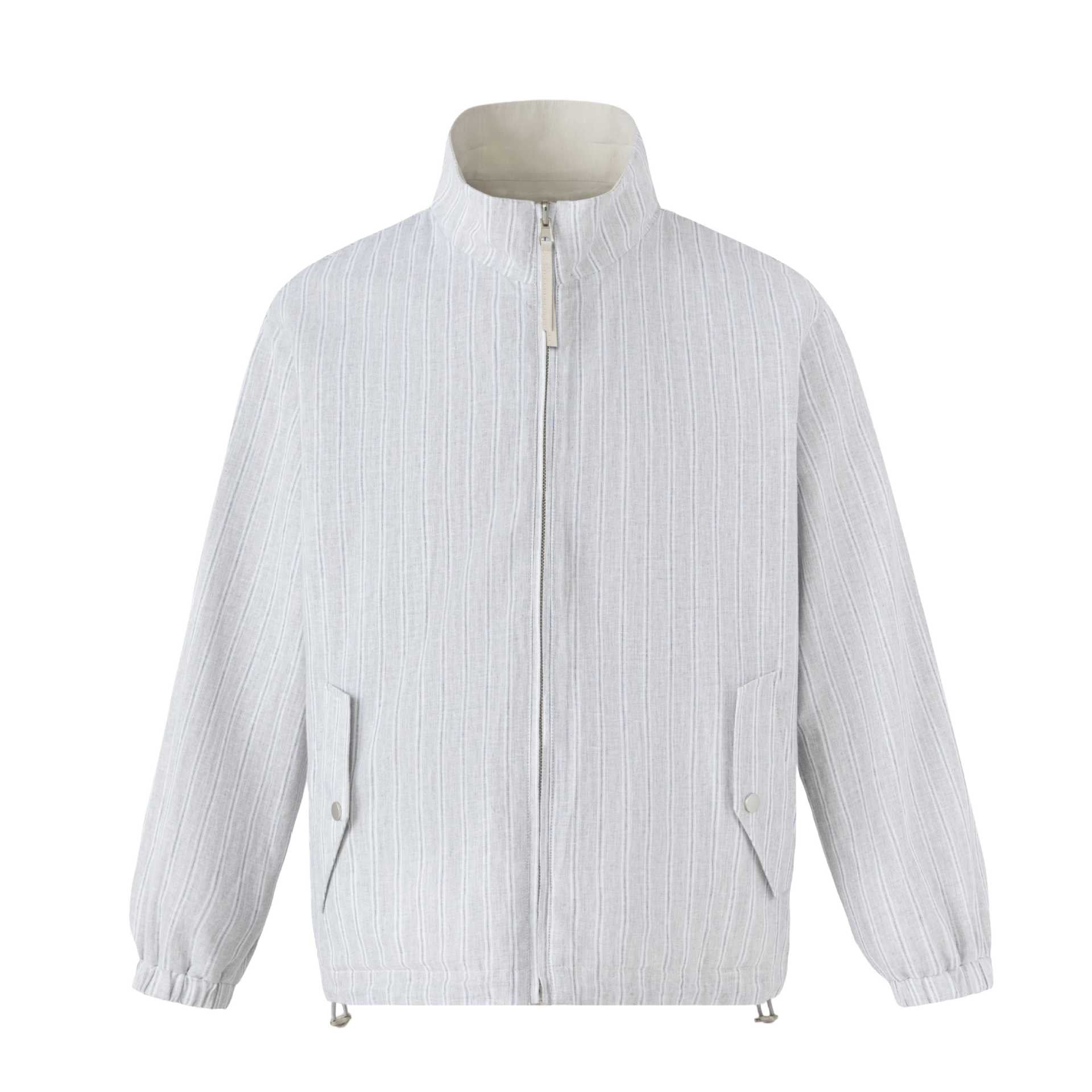 Unisex Short Cut Structured Boxy Blouson Jacket with High Stand Collar and Snap Flap Pockets Chichicherry