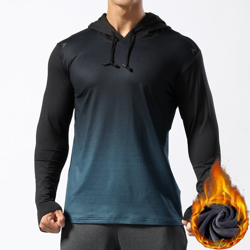 Men's thermal long sleeve hoodie made of functional stretch with hood, thumb hole & moisture regulating lining Chichicherry