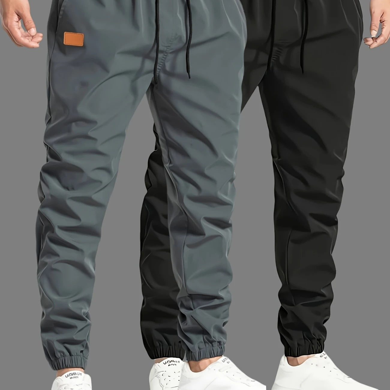 Men's Slim-Tapered Tech Jogger Pants with drawstring waistband, elastic ankle cuffs, and functional side pockets Chichicherry